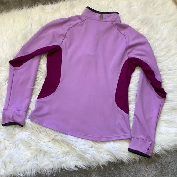 Nike Size Medium M Workout Running Purple Gym Exercise Long Sleeve Top Zipper - Picture 9 of 10